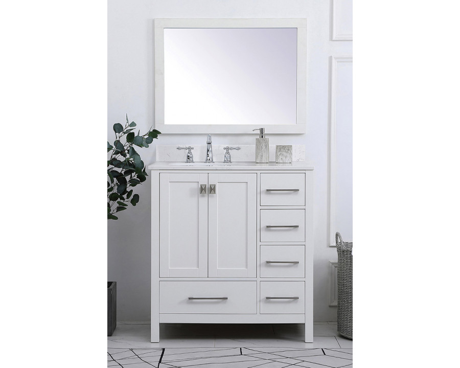 Elegant Bathroom Vanity - White (VF18832WH-BS)