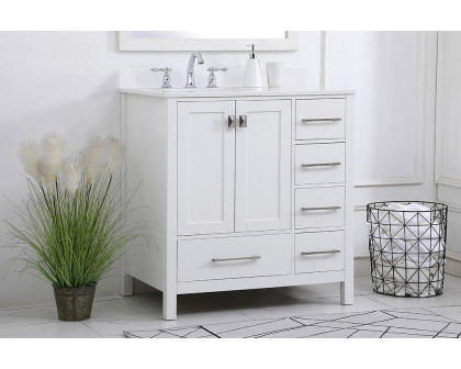 Elegant Bathroom Vanity - White (VF18832WH-BS)