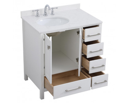 Elegant Bathroom Vanity - White (VF18832WH-BS)