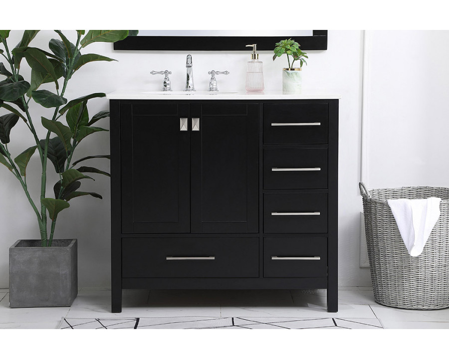 Elegant Bathroom Vanity - Black (VF18836BK)