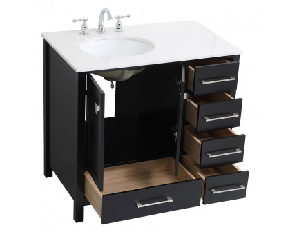 Elegant Bathroom Vanity - Black (VF18836BK)