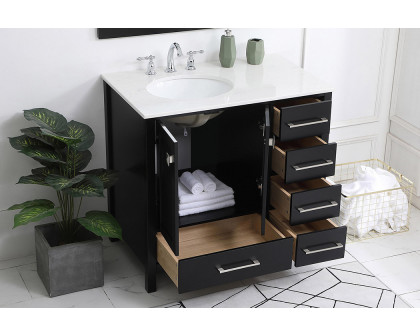 Elegant Bathroom Vanity - Black (VF18836BK)