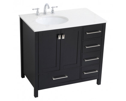 Elegant Bathroom Vanity - Black (VF18836BK)