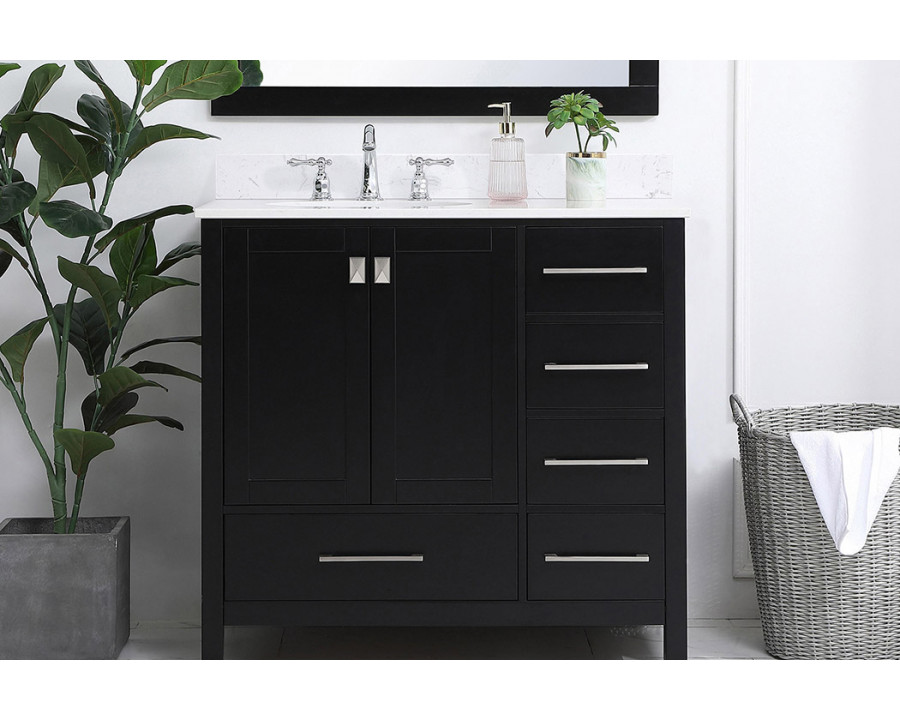 Elegant Bathroom Vanity - Black (VF18836BK-BS)