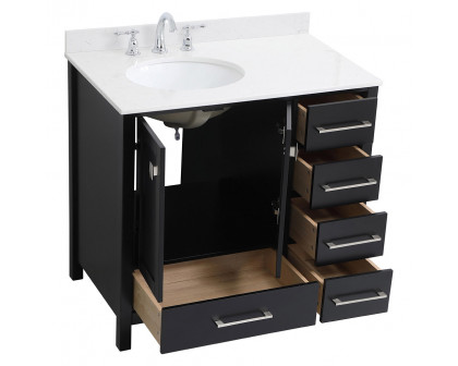 Elegant Bathroom Vanity - Black (VF18836BK-BS)