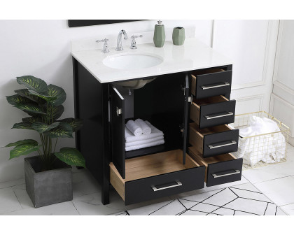 Elegant Bathroom Vanity - Black (VF18836BK-BS)