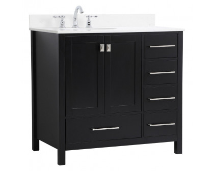 Elegant Bathroom Vanity - Black (VF18836BK-BS)