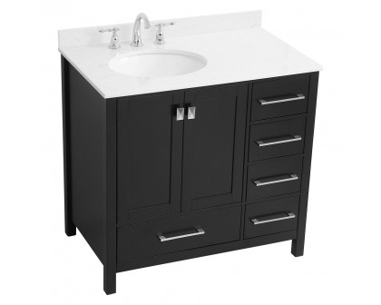 Elegant Bathroom Vanity - Black (VF18836BK-BS)