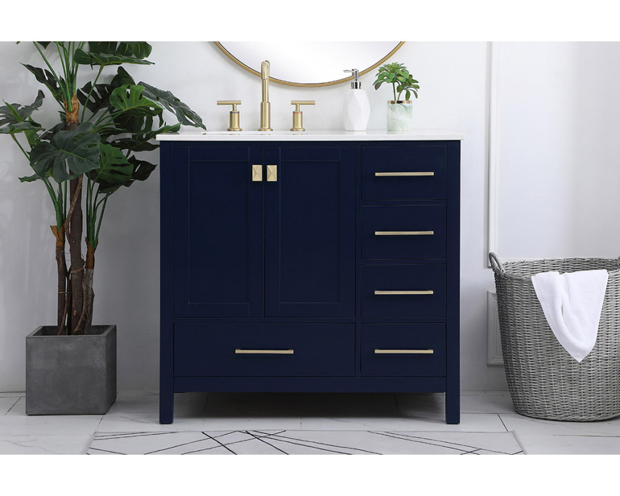 Elegant Bathroom Vanity - Blue (VF18836BL)