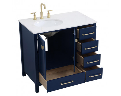 Elegant Bathroom Vanity - Blue (VF18836BL)