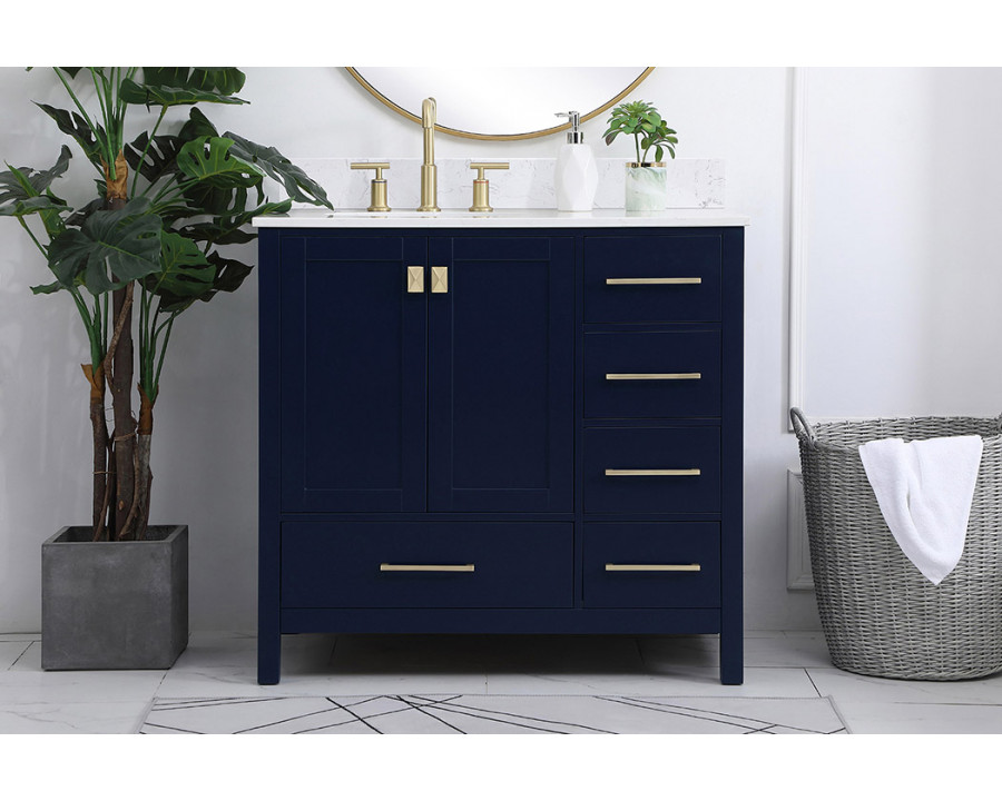 Elegant Bathroom Vanity - Blue (VF18836BL-BS)