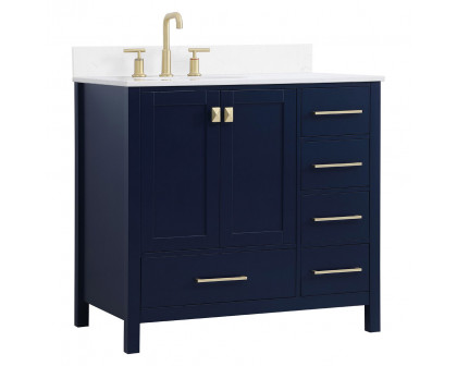 Elegant Bathroom Vanity - Blue (VF18836BL-BS)