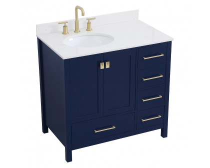 Elegant Bathroom Vanity - Blue (VF18836BL-BS)