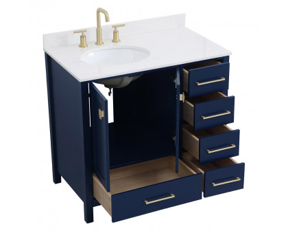 Elegant Bathroom Vanity - Blue (VF18836BL-BS)