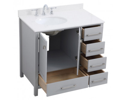 Elegant Bathroom Vanity - Gray (VF18836GR-BS)