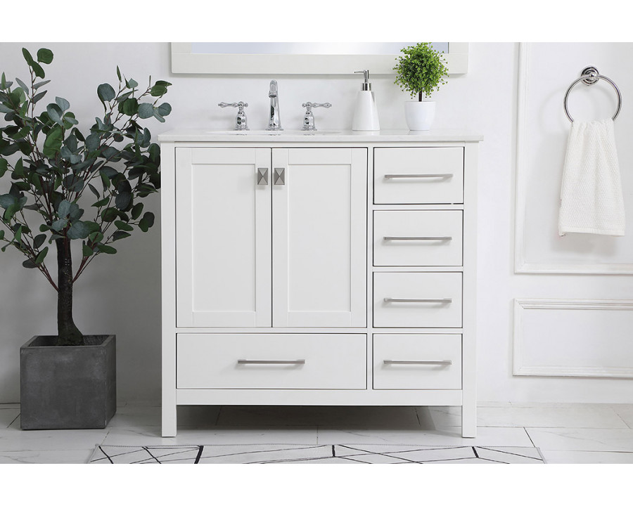 Elegant Bathroom Vanity - White (VF18836WH)