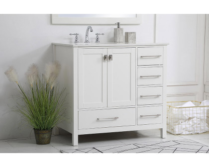 Elegant Bathroom Vanity - White (VF18836WH)