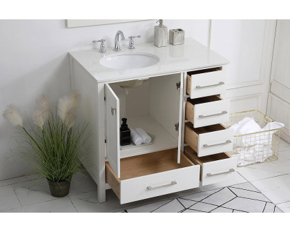 Elegant Bathroom Vanity - White (VF18836WH)