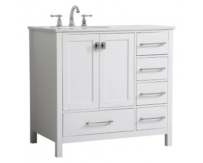 Elegant Bathroom Vanity - White (VF18836WH)