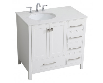 Elegant Bathroom Vanity - White (VF18836WH)