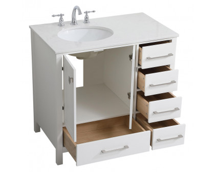 Elegant Bathroom Vanity - White (VF18836WH)