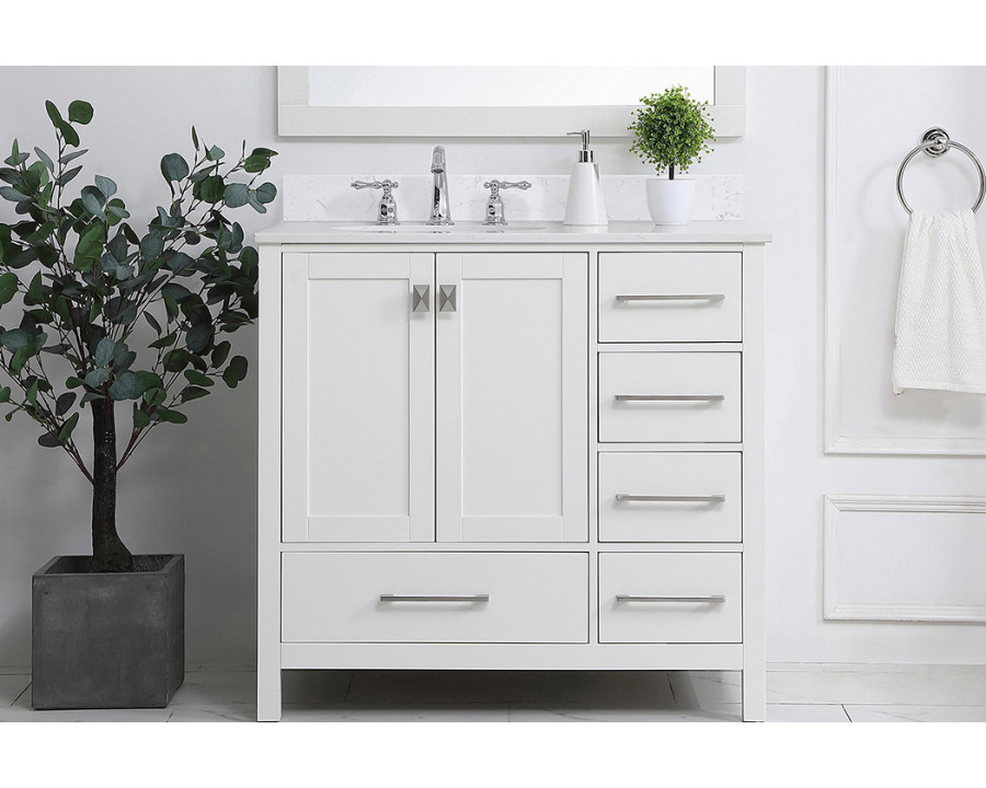 Elegant Bathroom Vanity - White (VF18836WH-BS)