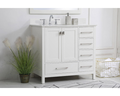 Elegant Bathroom Vanity - White (VF18836WH-BS)