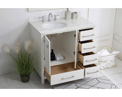 Elegant Bathroom Vanity - White (VF18836WH-BS)