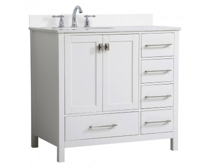 Elegant Bathroom Vanity - White (VF18836WH-BS)