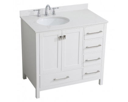 Elegant Bathroom Vanity - White (VF18836WH-BS)