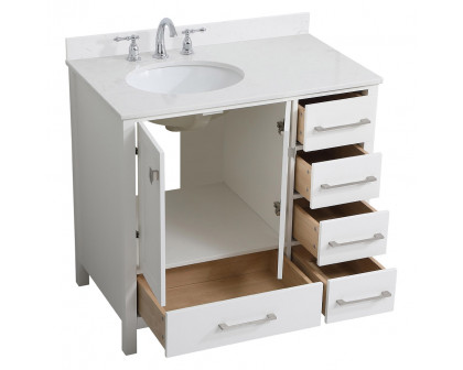 Elegant Bathroom Vanity - White (VF18836WH-BS)