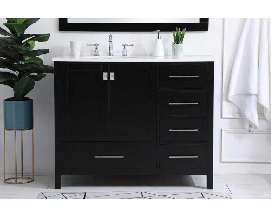 Elegant Bathroom Vanity - Black (VF18842BK)