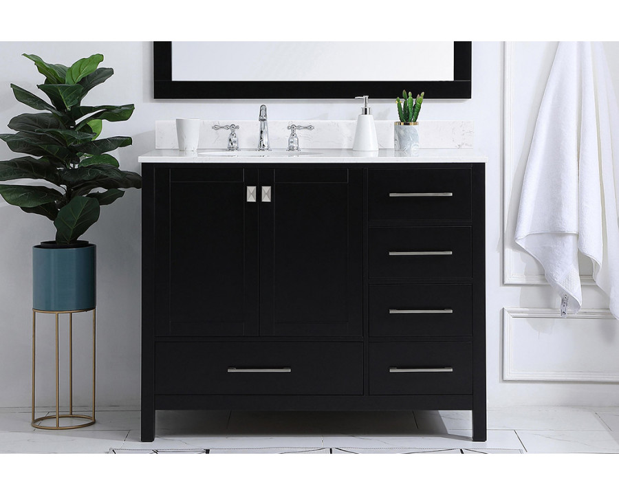 Elegant Bathroom Vanity - Black (VF18842BK-BS)