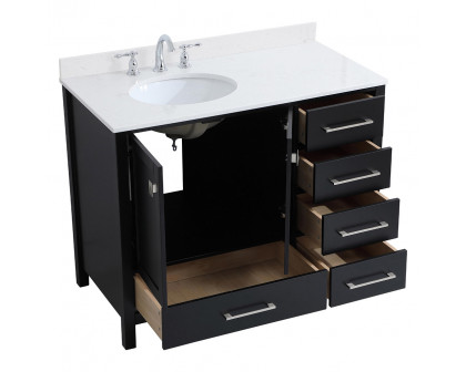 Elegant Bathroom Vanity - Black (VF18842BK-BS)