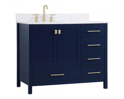 Elegant Bathroom Vanity - Blue (VF18842BL-BS)