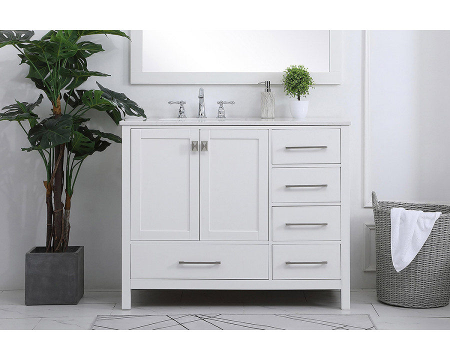 Elegant Bathroom Vanity - White (VF18842WH)