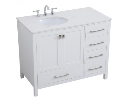 Elegant Bathroom Vanity - White (VF18842WH)