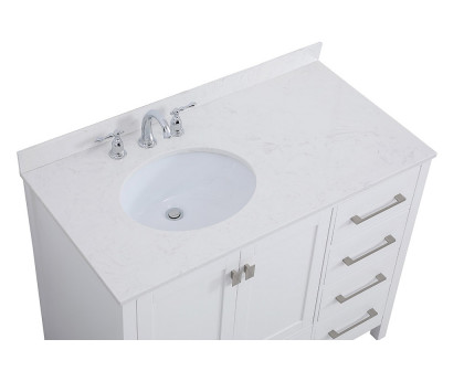 Elegant Bathroom Vanity - White (VF18842WH-BS)