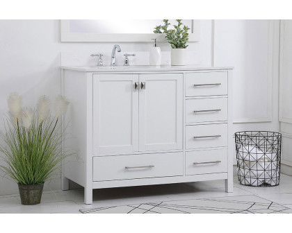 Elegant Bathroom Vanity - White (VF18842WH-BS)