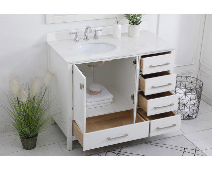 Elegant Bathroom Vanity - White (VF18842WH-BS)