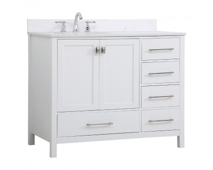 Elegant Bathroom Vanity - White (VF18842WH-BS)