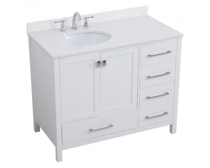 Elegant Bathroom Vanity - White (VF18842WH-BS)