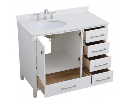 Elegant Bathroom Vanity - White (VF18842WH-BS)