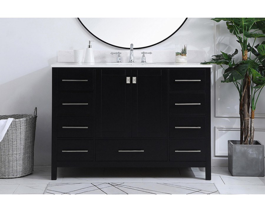 Elegant Bathroom Vanity - Black (VF18848BK-BS)