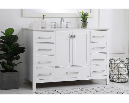 Elegant Bathroom Vanity - White (VF18848WH)