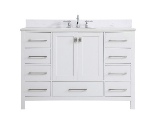 Elegant Bathroom Vanity - White (VF18848WH-BS)