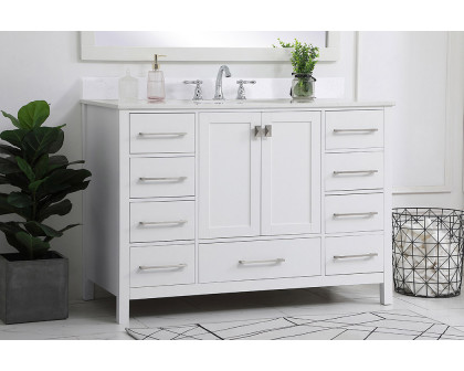 Elegant Bathroom Vanity - White (VF18848WH-BS)