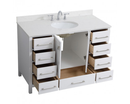 Elegant Bathroom Vanity - White (VF18848WH-BS)