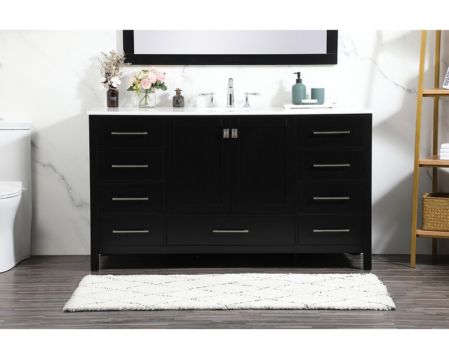 Elegant Bathroom Vanity - Black (VF18860BK)