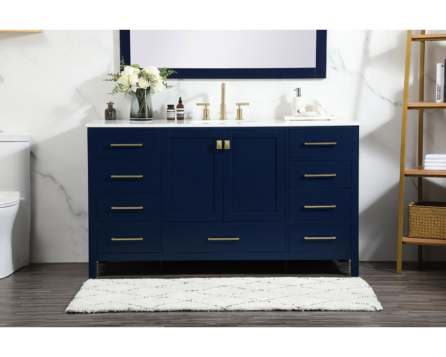 Elegant Bathroom Vanity - Blue (VF18860BL)